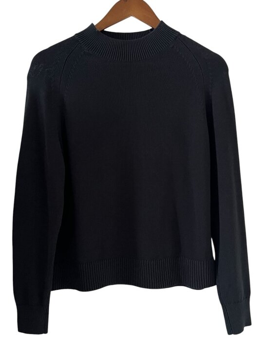 Everlane Sweaters - Everlane Mock Turtleneck Cotton Sweater In Black Size S